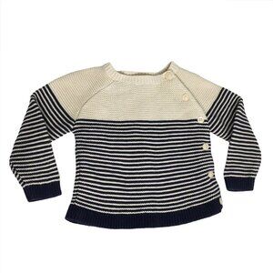 Gap Baby Cream & Navy striped sweater size 12-18 months